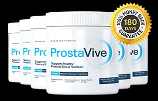 ProstaVive supplement bottles with 180-day guarantee