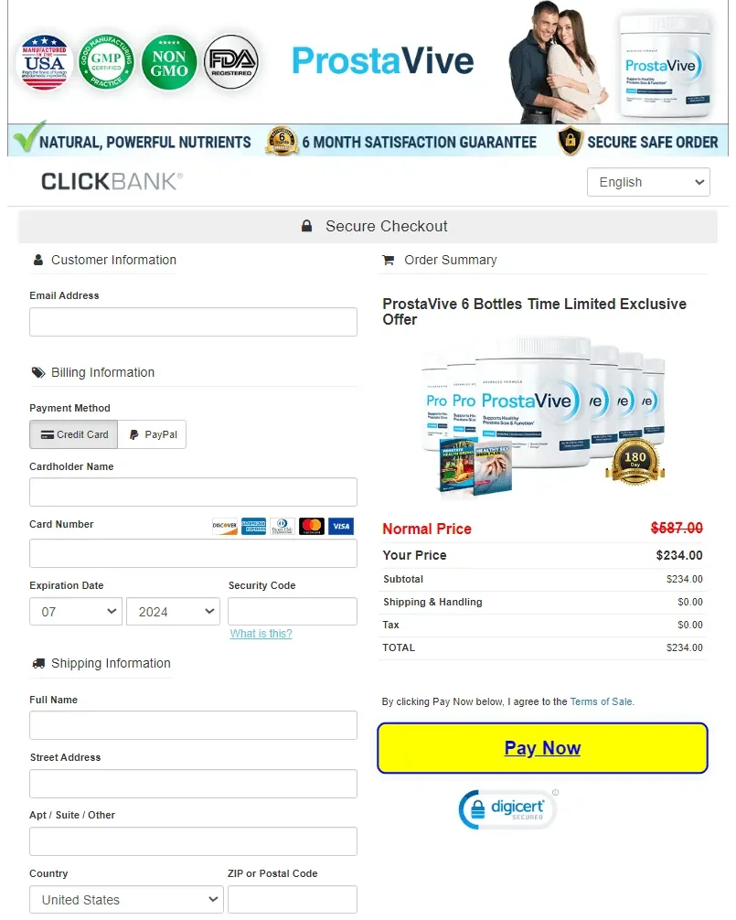 ProstaVive Secure Checkout Offer Page